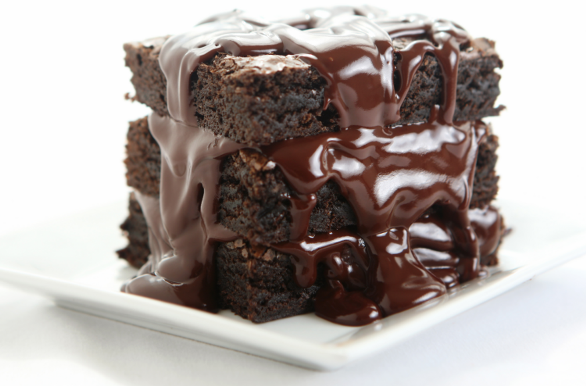 An image of fudge iced brownies